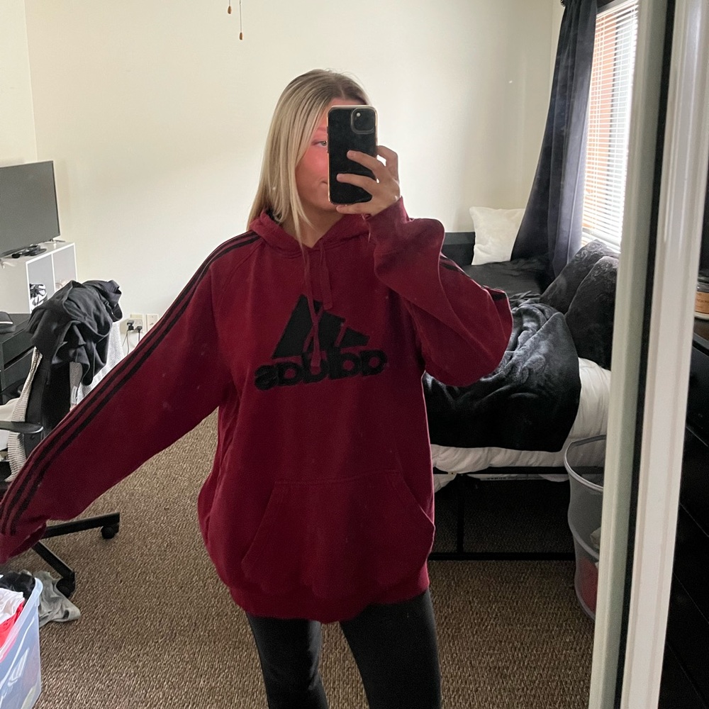 Maroon Adidas Hoodie